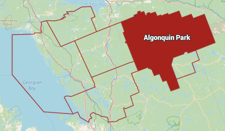 Map of Algonquin Park