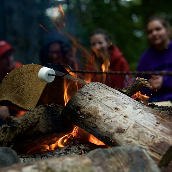Kids at a campfire