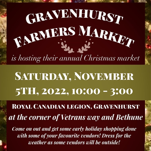 Gravenhurst Farmers Market Christmas Market The Great Canadian Wilderness