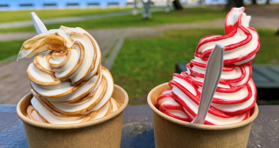 Soft serve icecream in a cup